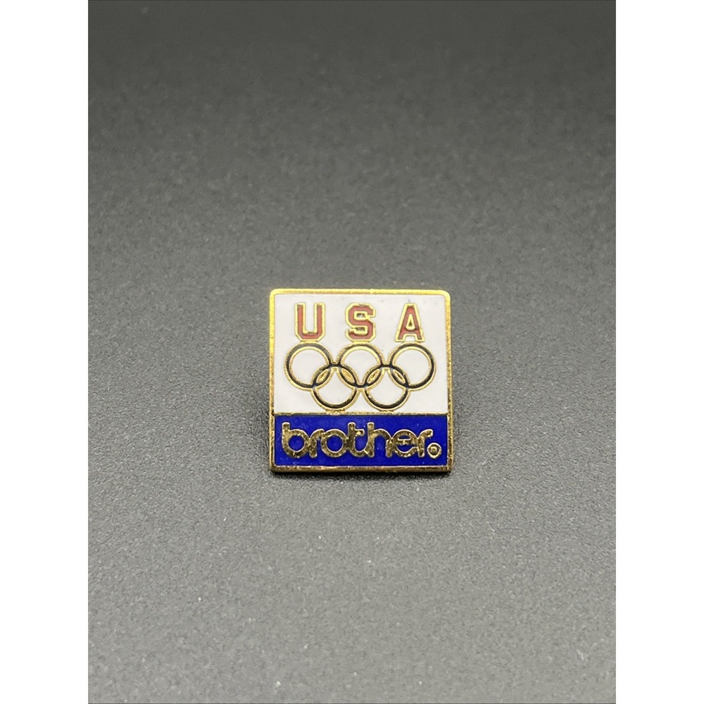 Vintage Olympic‎ Games Brother Printers Sponsor Team USA Lapel Pin